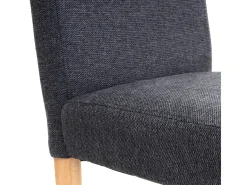 Silla de comedor Littau (set de 2), textil, gris antracita, patas claras