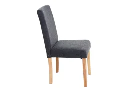 Silla de comedor Littau (set de 2), textil, gris antracita, patas claras