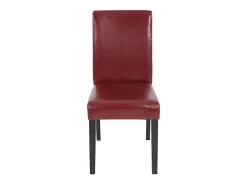 Silla de comedor Littau (set de 4), polipiel, marrón rojizo, patas oscuras