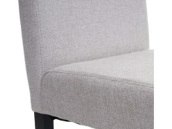 Silla de comedor Littau (set de 2), textil, crema-beige, patas oscuras