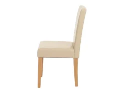 Silla de comedor Littau (set de 4), cuero, patas color crema claro