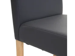 Silla de comedor Littau (set de 4), polipiel, gris mate, patas claras