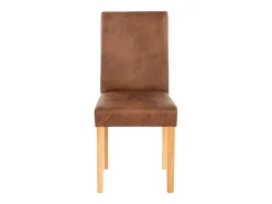 Silla de comedor Littau (set de 4), textil, imitación de ante, patas claras