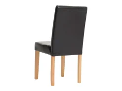 Silla de comedor Littau (set de 2), cuero, negro, patas claras