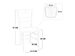 Silla de comedor loris natural con asiento de madera maciza