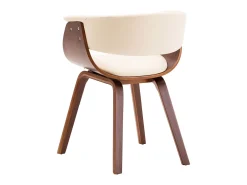 Silla de comedor madera curvada y cuero sintético crema