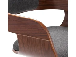 Silla de comedor madera curvada y tela gris oscuro ES311136