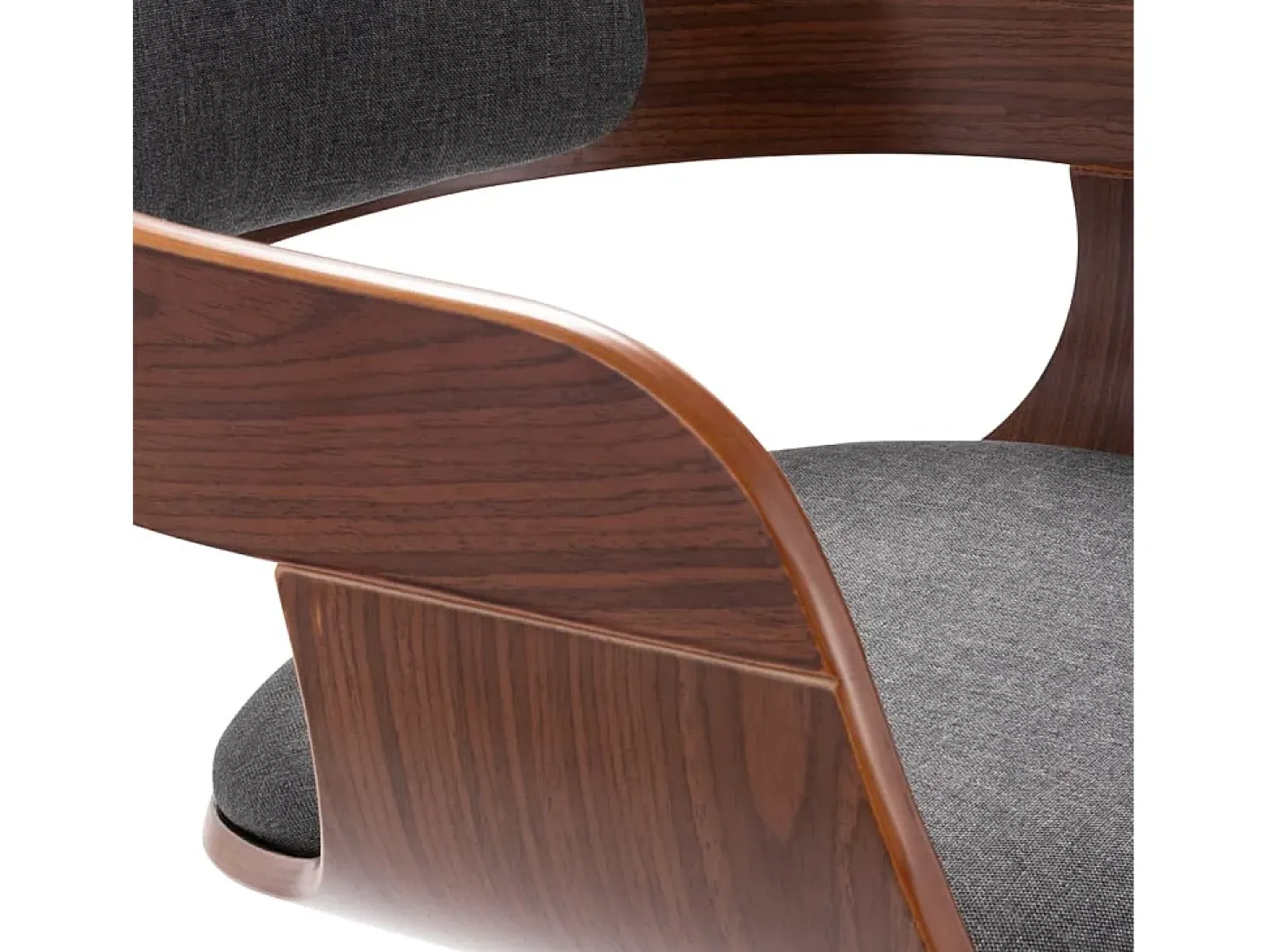 Silla de comedor madera curvada y tela gris oscuro ES311136