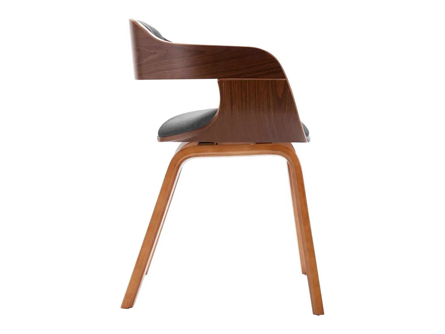 Silla de comedor madera curvada y tela gris oscuro ES311136