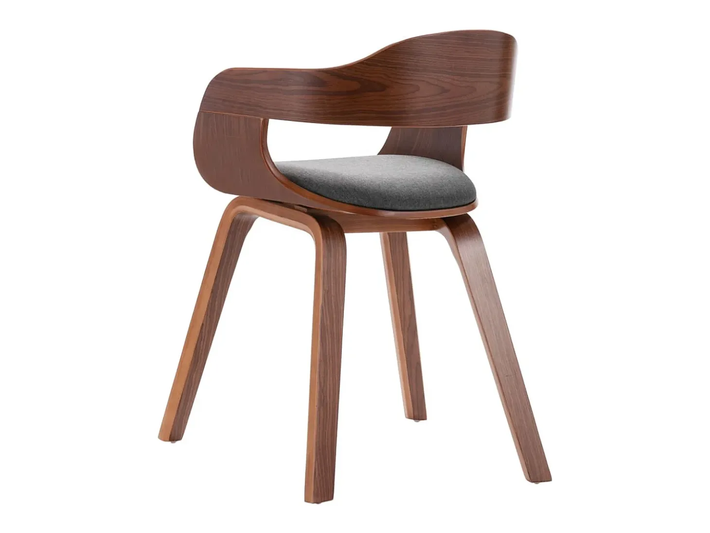 Silla de comedor madera curvada y tela gris oscuro ES311136