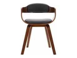 Silla de comedor madera curvada y tela gris oscuro ES311136