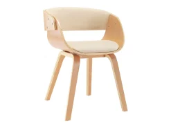 Silla de comedor madera curvada y cuero sintético crema