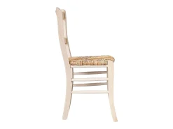 Silla de comedor marroquí con asiento de paja de arroz crudo para pintar