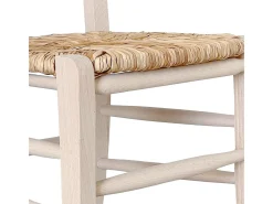 Silla de comedor marroquí con asiento de paja de arroz crudo para pintar
