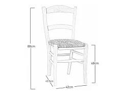 Silla de comedor marroquí con asiento de paja de arroz crudo para pintar