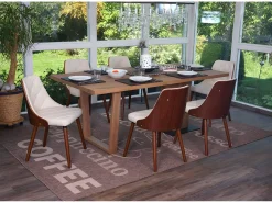 Silla de comedor MCW-A75, piel artificial crema