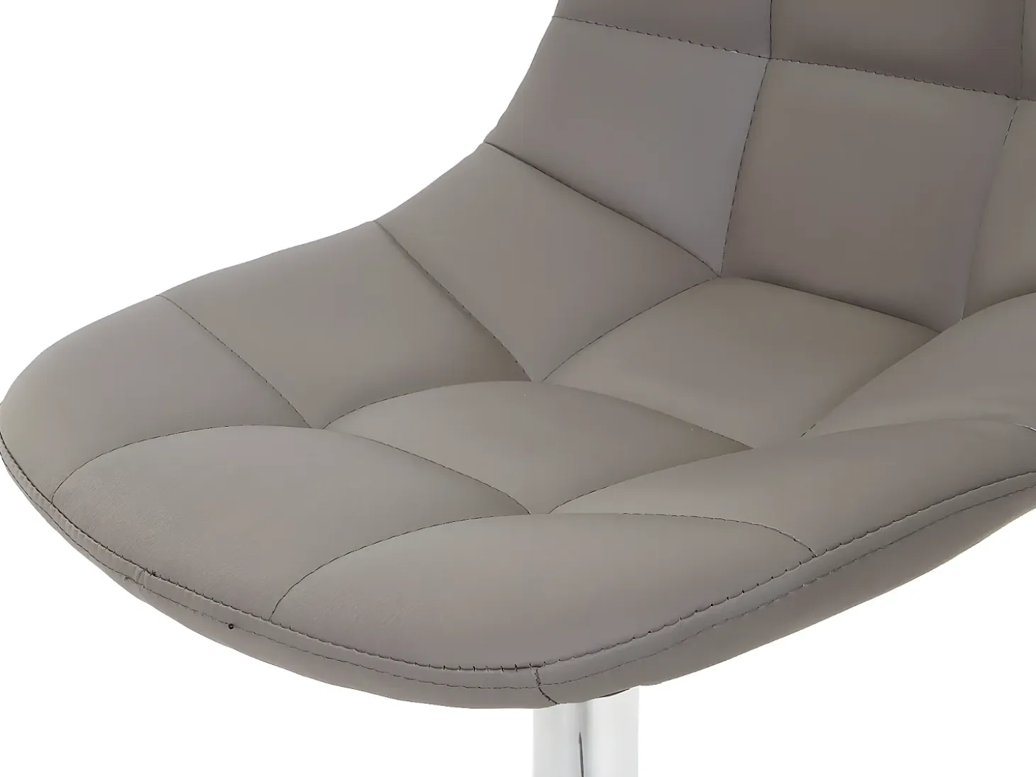 Silla de comedor MCW-A60, polipiel gris topo, base cromada