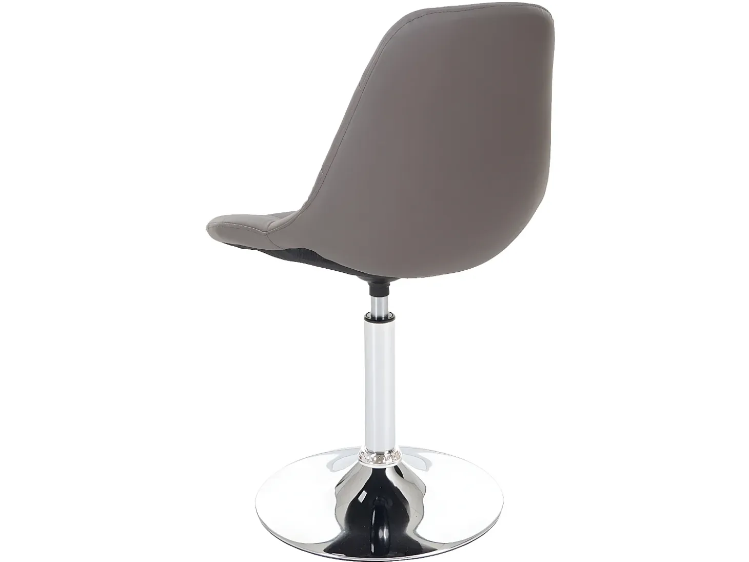 Silla de comedor MCW-A60, polipiel gris topo, base cromada