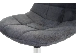 Silla de comedor MCW-A60, tela/textil gris claro, base cromada