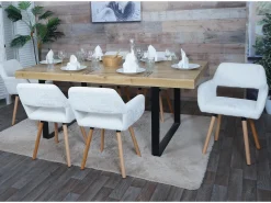 Silla de comedor MCW-A50 II (juego de 6), crema