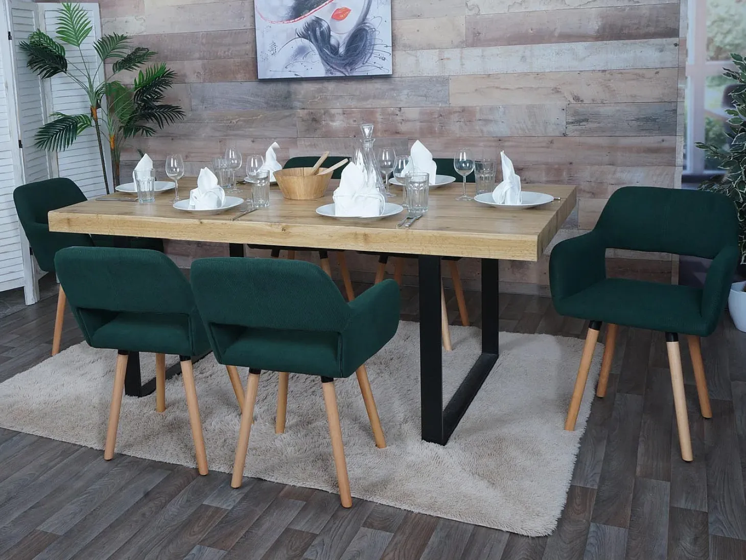 Silla de comedor MCW-A50 II, verde
