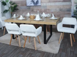 Silla de comedor MCW-A50 II, crema