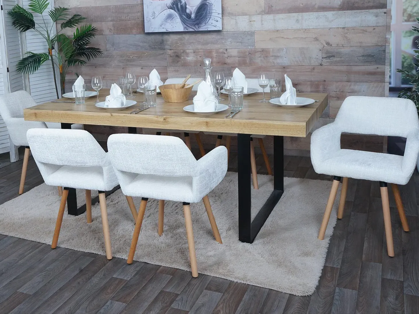 Silla de comedor MCW-A50 II, crema
