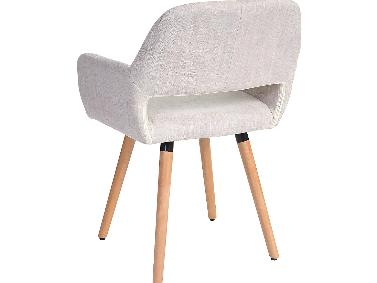 Silla de comedor MCW-A50 II (juego de 6), textil, crema/gris, patas claras