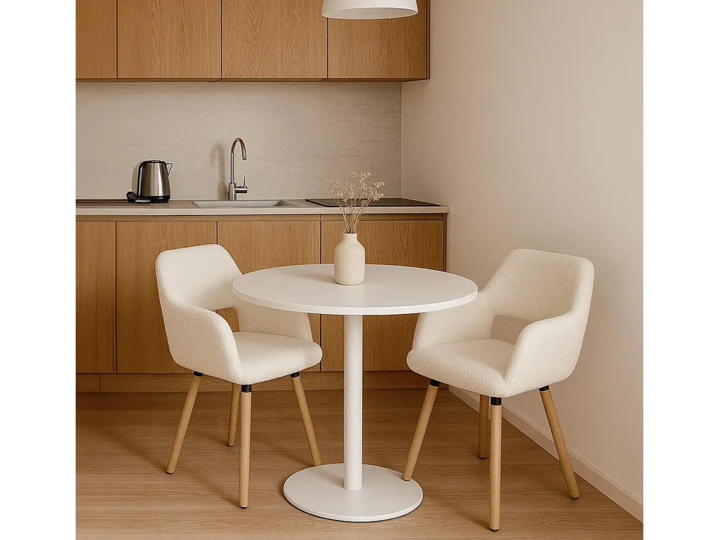 Silla de comedor MCW-A50 II, crema