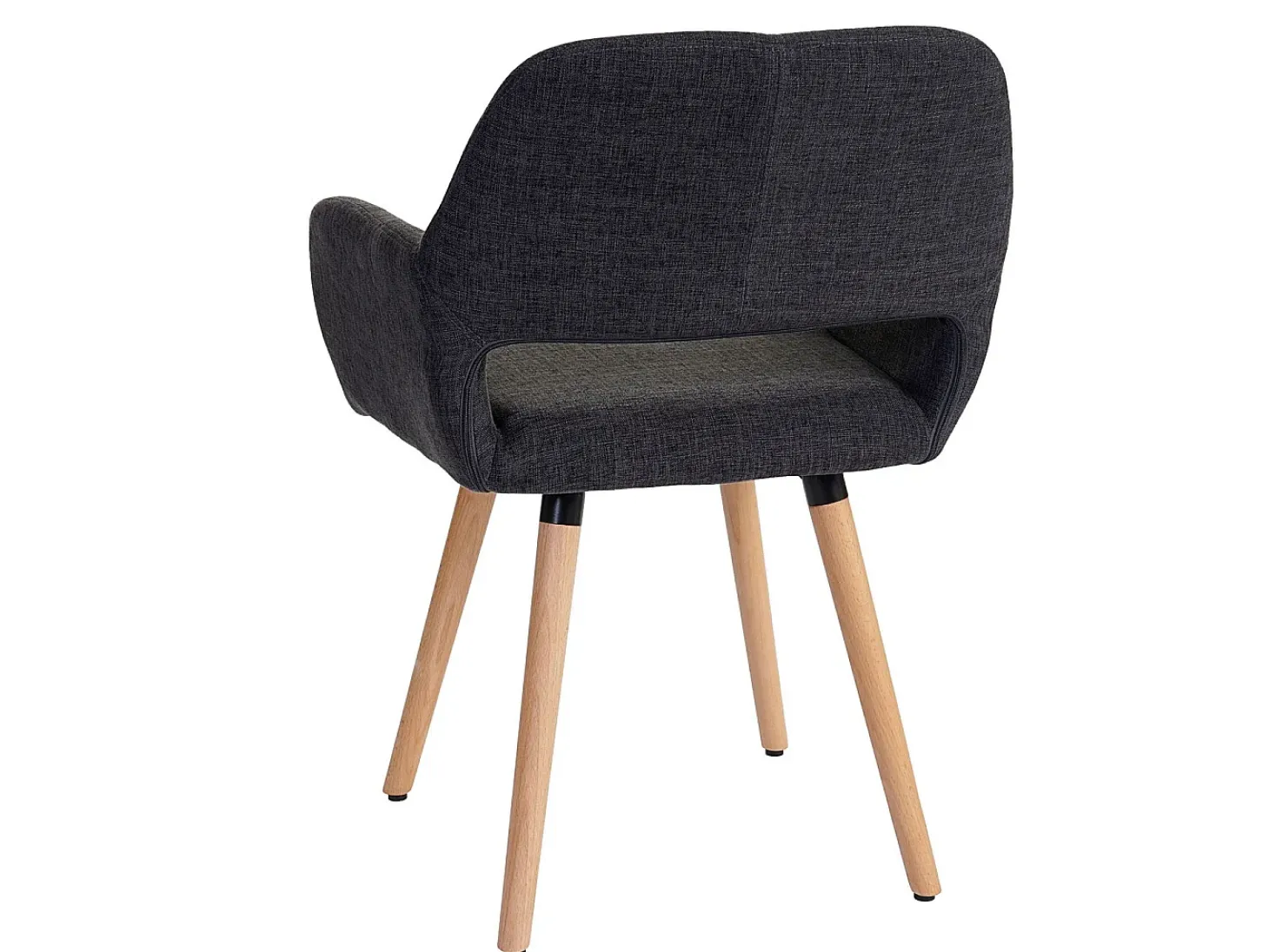 Silla de comedor MCW-A50 II, textil, gris oscuro, patas claras