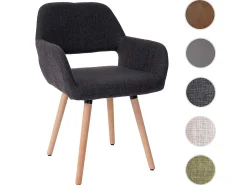 Silla de comedor MCW-A50 II, textil, gris oscuro, patas claras