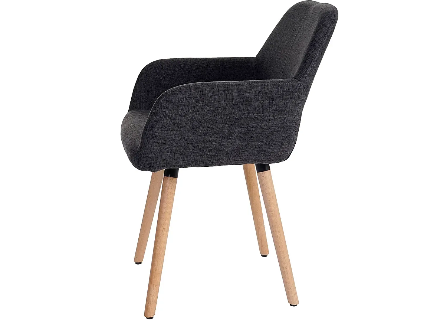 Silla de comedor MCW-A50 II, textil, gris oscuro, patas claras