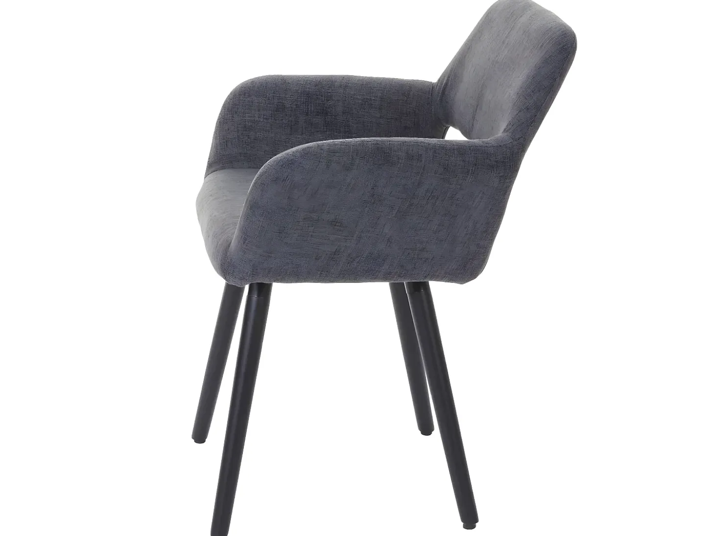 Silla de comedor MCW-A50 II (juego de 6), textil, gris, patas oscuras