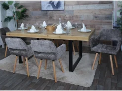 Silla de comedor MCW-A50 II (juego de 6), marrón