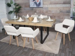 Silla de comedor MCW-A50 II (juego de 6), crema