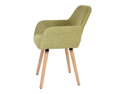 Silla de comedor MCW-A50 II, textil, verde claro, patas claras