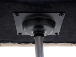 Silla de comedor MCW-A50 IV, polipiel crema, pie negro