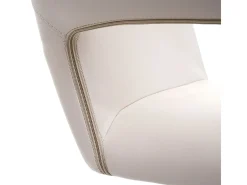 Silla de comedor MCW-A50 IV, polipiel crema, pie negro