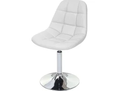 Silla de comedor MCW-A60 (juego de 6), polipiel blanca