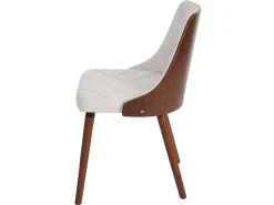 Silla de comedor MCW-A75 (juego de 6), polipiel blanca