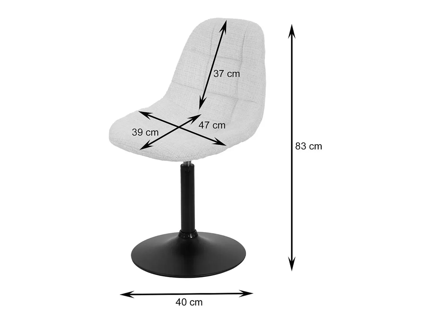 Silla de comedor MCW-A60 (juego de 6), gris topo