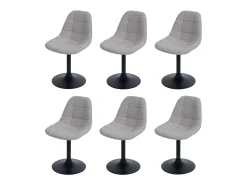 Silla de comedor MCW-A60 (juego de 6), gris topo
