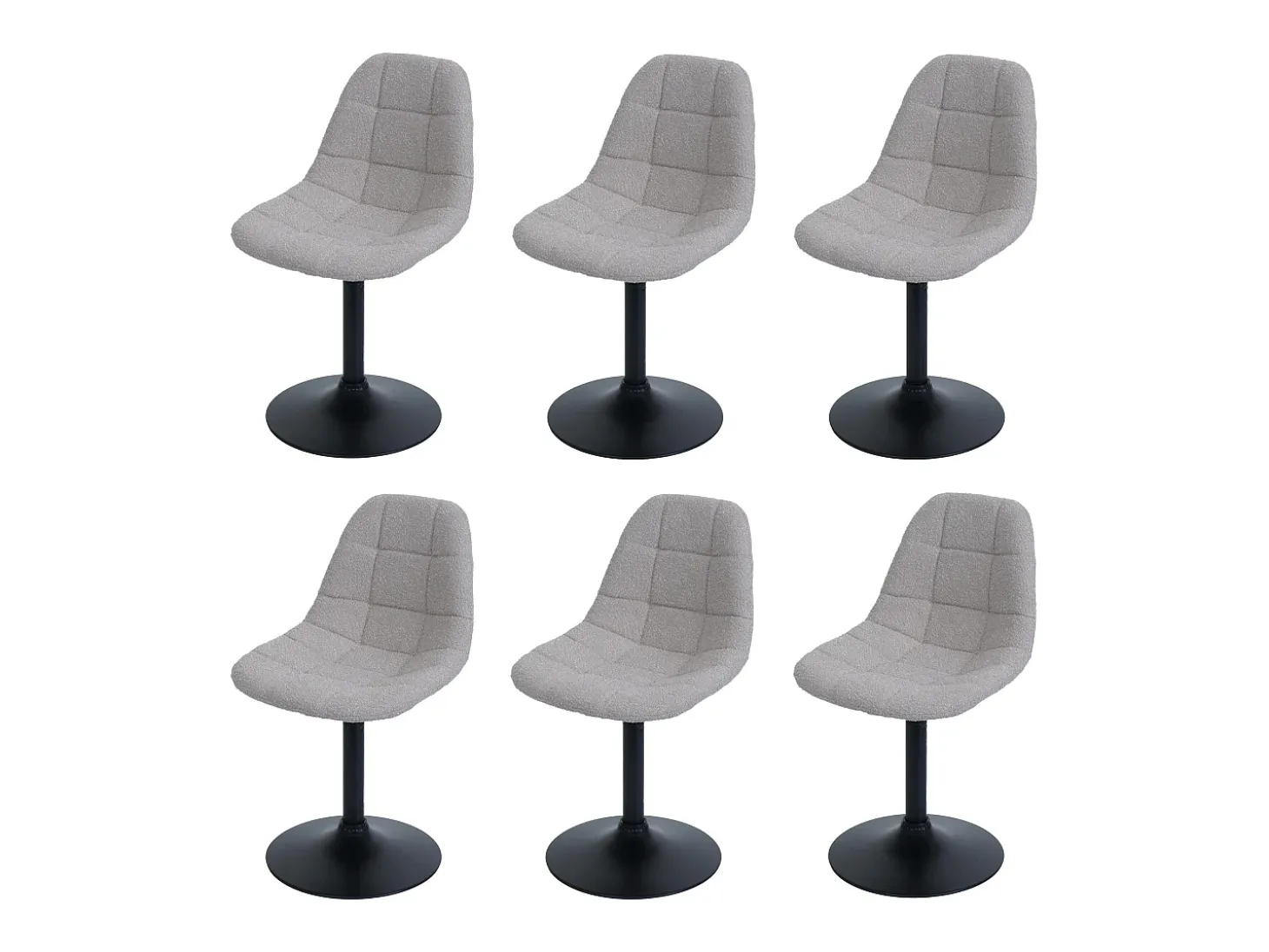 Silla de comedor MCW-A60 (juego de 6), gris topo