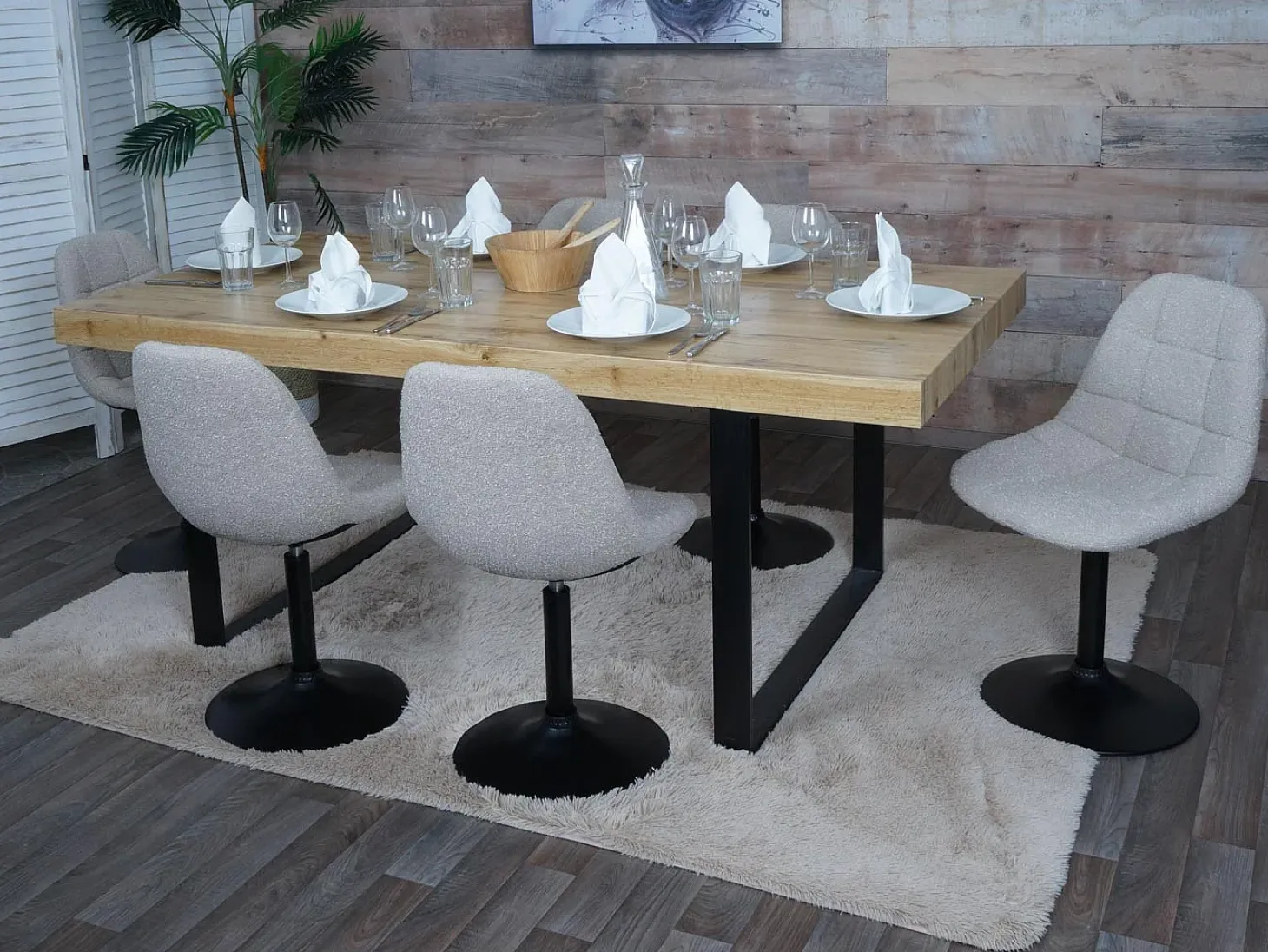 Silla de comedor MCW-A60 (juego de 6), gris topo