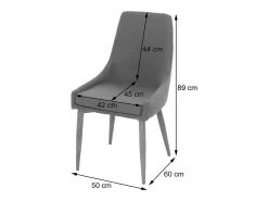 Silla de comedor MCW-B44 II (juego de 6), tela/textil gris