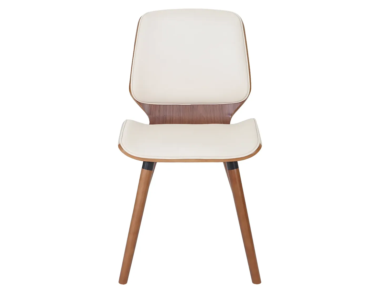 Silla de comedor MCW-B16 (juego de 2), piel sintética color crema