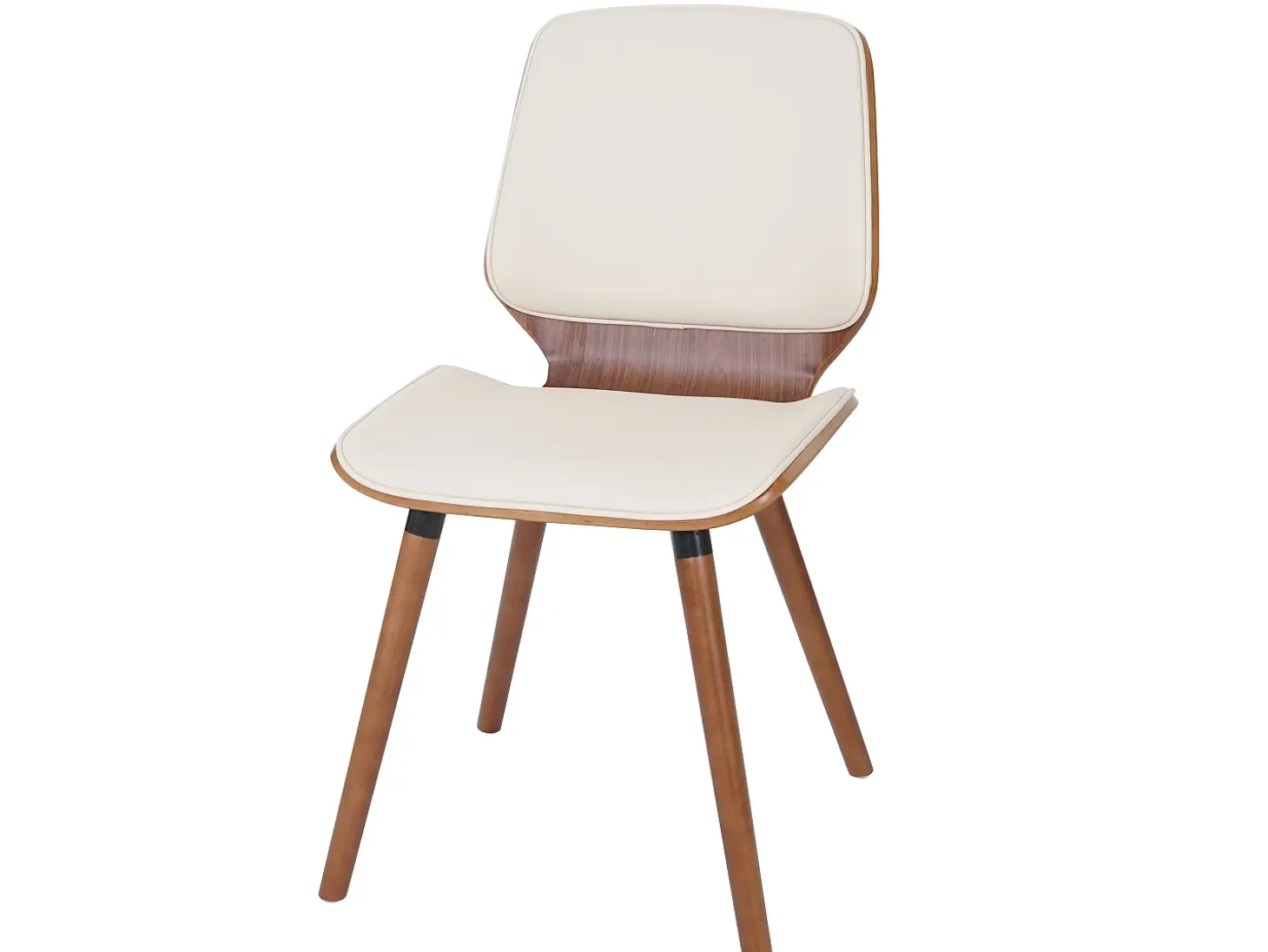 Silla de comedor MCW-B16 (juego de 2), piel sintética color crema