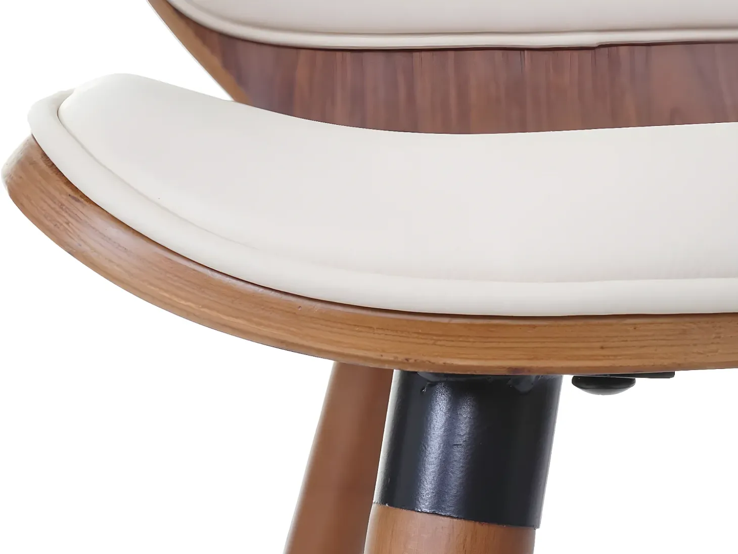 Silla de comedor MCW-B16 (juego de 2), piel sintética color crema