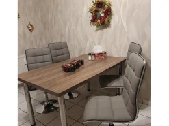 Silla de comedor MCW-C41 (juego de 6), gris