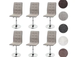 Silla de comedor MCW-C41 (juego de 6), crema-gris